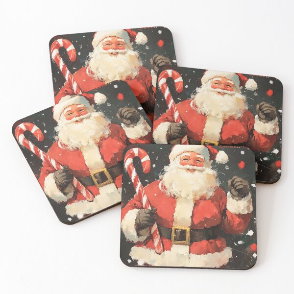 Item preview, 50's Mid-Century Santa with Candy Cane Holiday Card designed and sold by The Art of Kkatarynka.