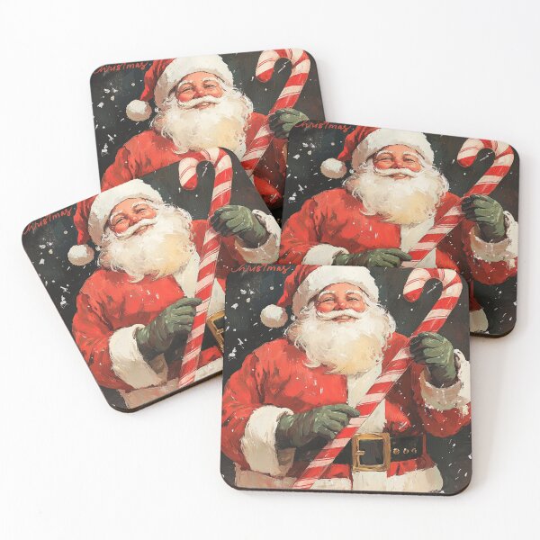 Item preview, 50's Mid-Century Santa with Candy Cane Holiday Card designed and sold by The Art of Kkatarynka.