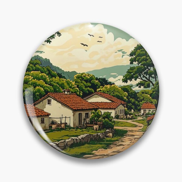 Item preview, Japanese Studio Ghibli Style Artwork Countryside designed and sold by Pet Canvas.