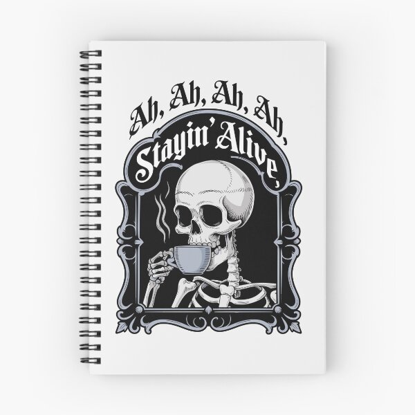 Item preview, Funny "Staying Alive" Skeleton Drinking Coffee for Musicians & DJs designed and sold by paulo silveira.