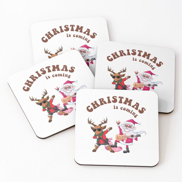 Item preview, Rockin' Santa and Reindeer – Christmas is Coming in Rock Styl" designed and sold by GusiaTreasures.