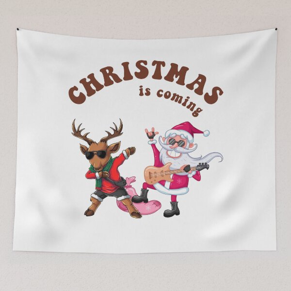 Item preview, Rockin' Santa and Reindeer – Christmas is Coming in Rock Styl" designed and sold by GusiaTreasures.