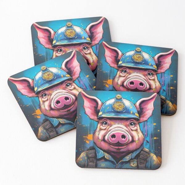 Item preview, Graffitti Pig In Police Riot Gear  designed and sold by Boxing Kangaroo Retail Company.
