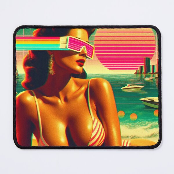 Item preview, Retrowave Bikini Woman designed and sold by PulpVintage.