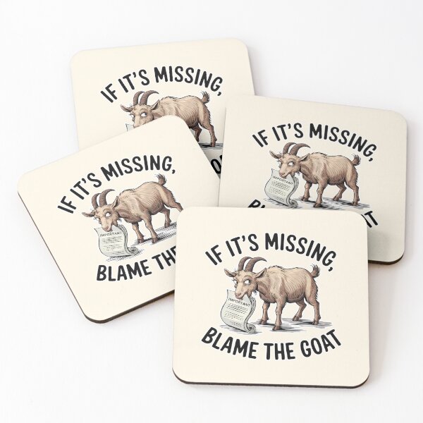 Item preview, If It's Missing Blame the Goat Funny Illustration designed and sold by Dream-Fab.