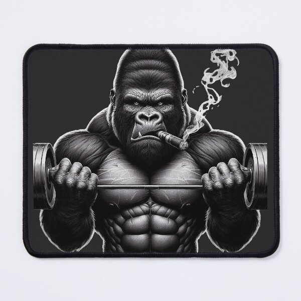 Item preview, Silver Back Gorrila Curling Barbell Smoking Cigar designed and sold by neildoch.