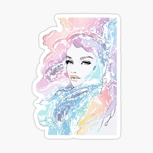 Item preview, Radiant Portrait in Pastel Lines designed and sold by Cato99.