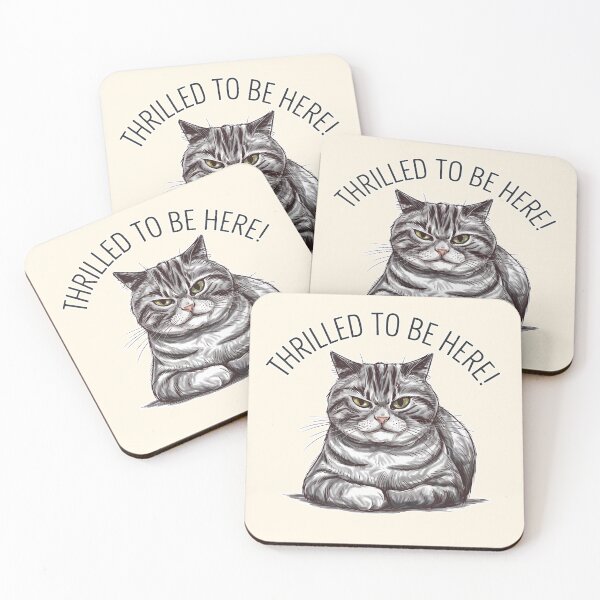 Item preview, Thrilled to Be Here Cat Illustration designed and sold by Dream-Fab.