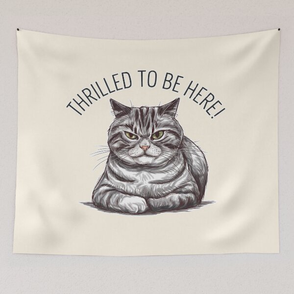 Item preview, Thrilled to Be Here Cat Illustration designed and sold by Dream-Fab.