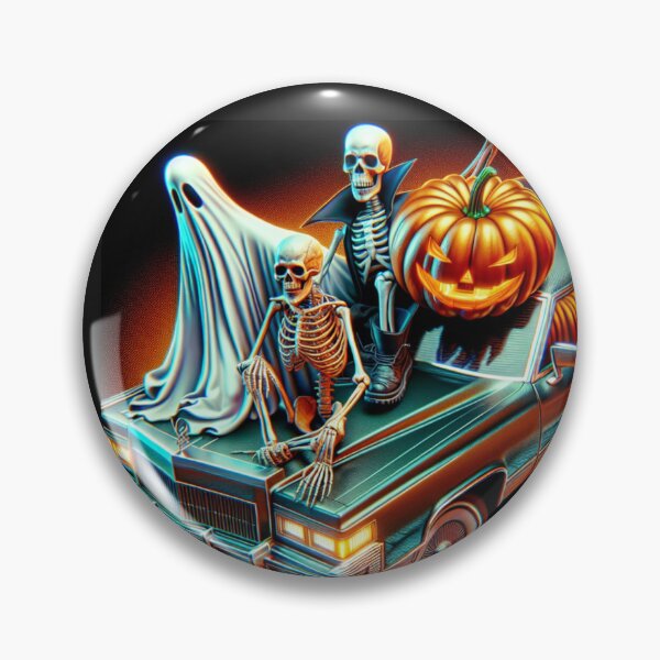 Artikelvorschau, Halloween Limousine mit Geisterskelett und Kürbis entworfen und verkauft von DSoriaDesign.