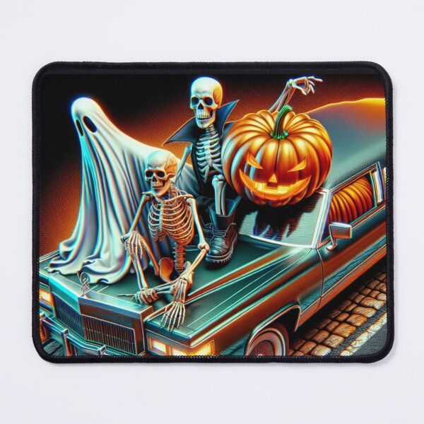Item preview, Halloween limousine with Ghost Skeleton und Pumpkin designed and sold by DSoriaDesign.