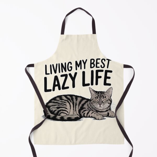 Item preview, Living My Best Lazy Life Funny Cat Illustration designed and sold by Dream-Fab.