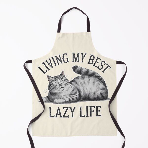 Item preview, Living My Best Lazy Life Happy Cat Illustration designed and sold by Dream-Fab.