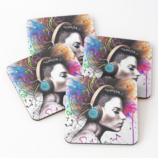 Item preview, Woman with headphones designed and sold by lalylaura.