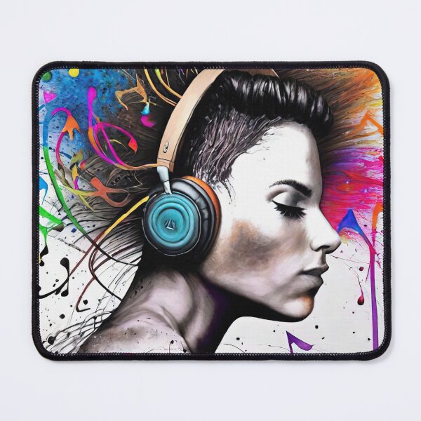 Item preview, Woman with headphones designed and sold by lalylaura.