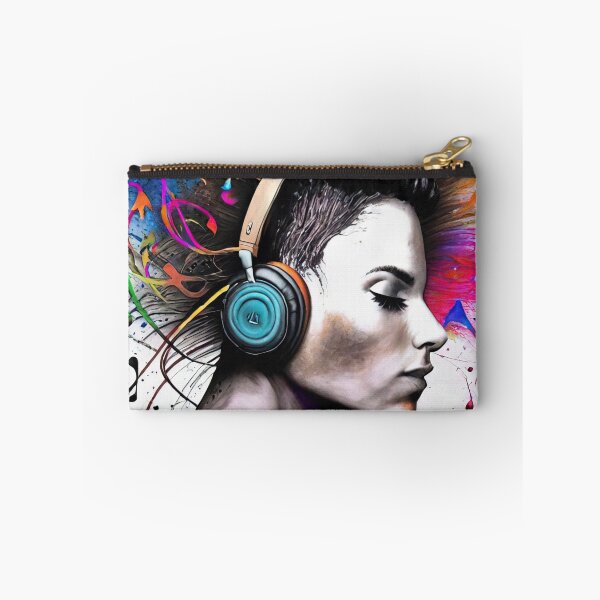 Item preview, Woman with headphones designed and sold by lalylaura.