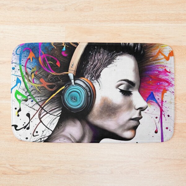 Item preview, Woman with headphones designed and sold by lalylaura.