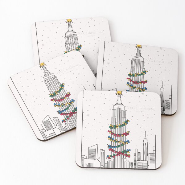 Item preview, "NYC Christmas" – Festive Empire State Building Holiday Design designed and sold by TacoFunDesigns.