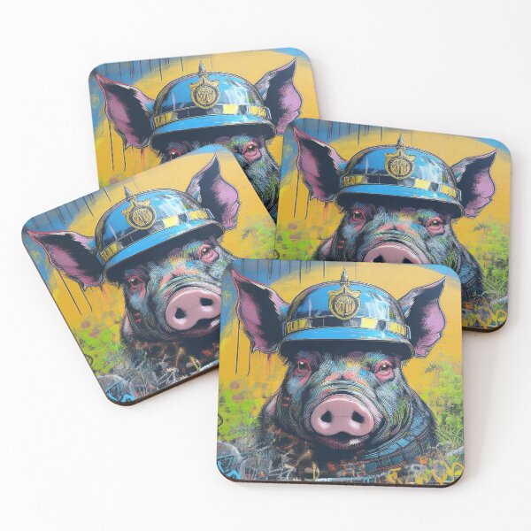 Item preview, Graffitti Pig In Police Riot Gear  designed and sold by Boxing Kangaroo Retail Company.