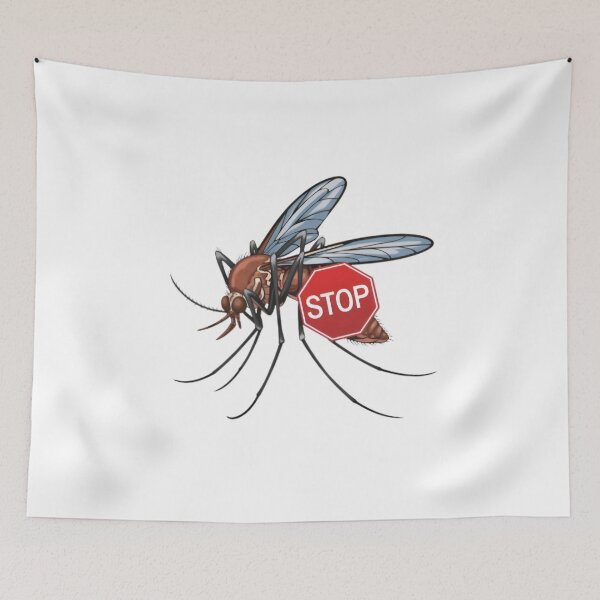 Item preview, STOP Mosquito Design | Cartoon Style Anti-Mosquito Design designed and sold by PrintDesign-Hub.