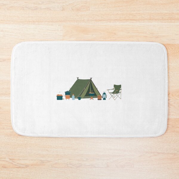 Item preview, Outdoor Camping Essentials Illustration - Cozy Camp Setup with Tent and Gear designed and sold by Fatkid11.