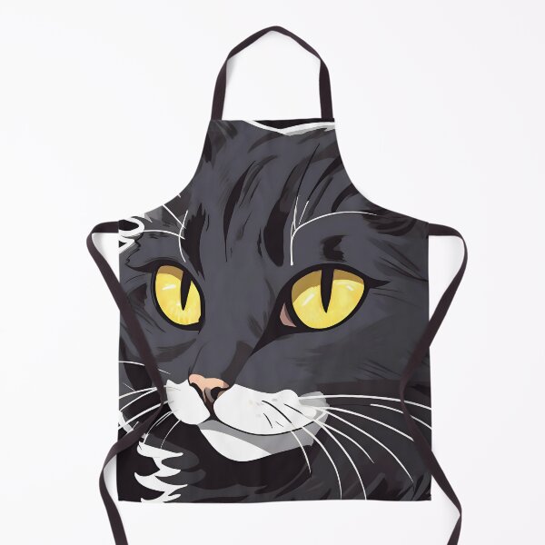 Item preview, Black anime cat beautiful yellow eyes anime cat designed and sold by Space'n Stuff.