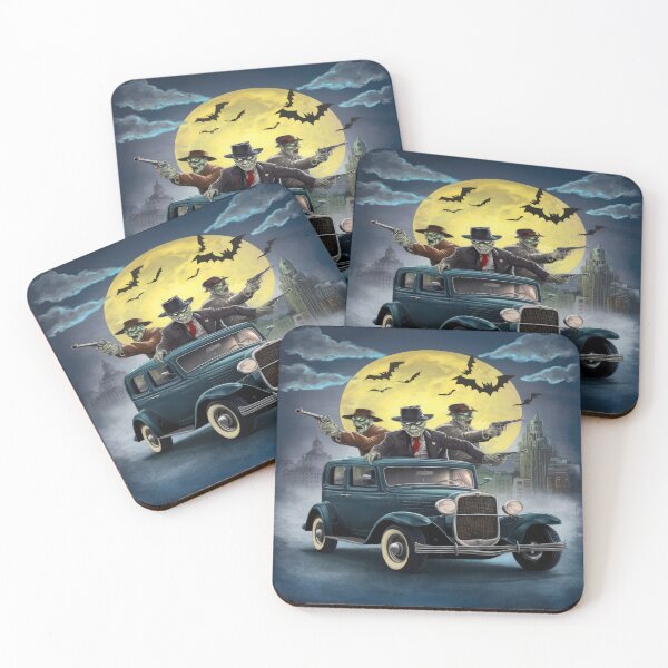 Item preview, halloween Zombie Gangsters With Retro Car,halloween  Zombie ,Halloween Background ,Halloween Season, halloween pumpkin designed and sold by Expressions-Sel.