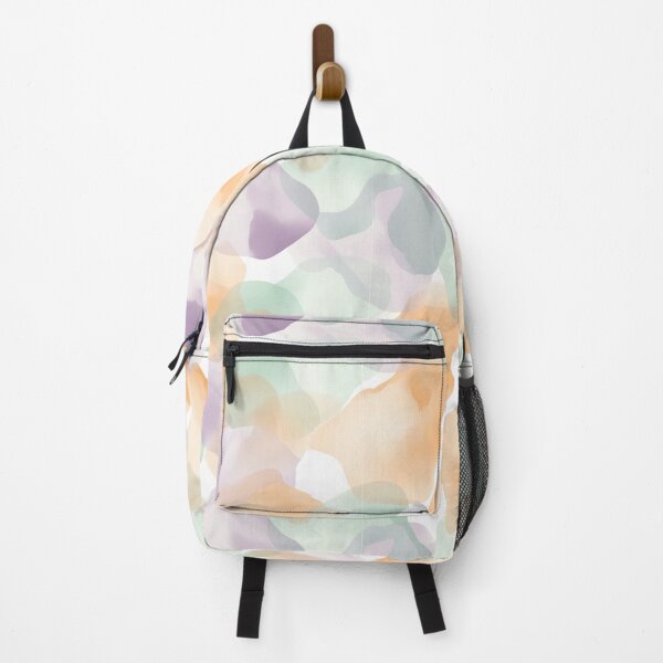 Item preview, Seamless pattern with abstract watercolor shapes in pastel peach, mint, and lilac, layered with gentle blending designed and sold by ThaiArtShop.