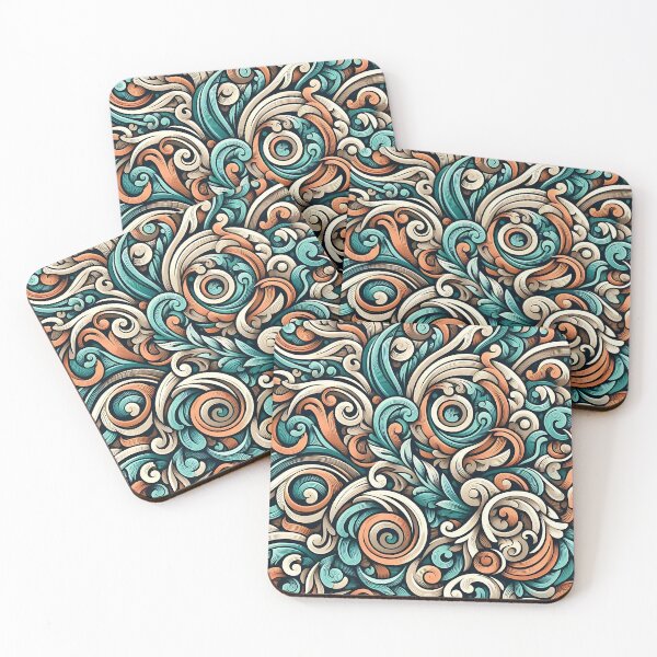 Item preview, A colorful floral pattern with swirls designed and sold by Haji  Kamora.