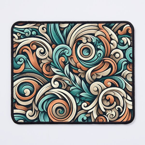 Item preview, A colorful floral pattern with swirls designed and sold by Haji Kamora.