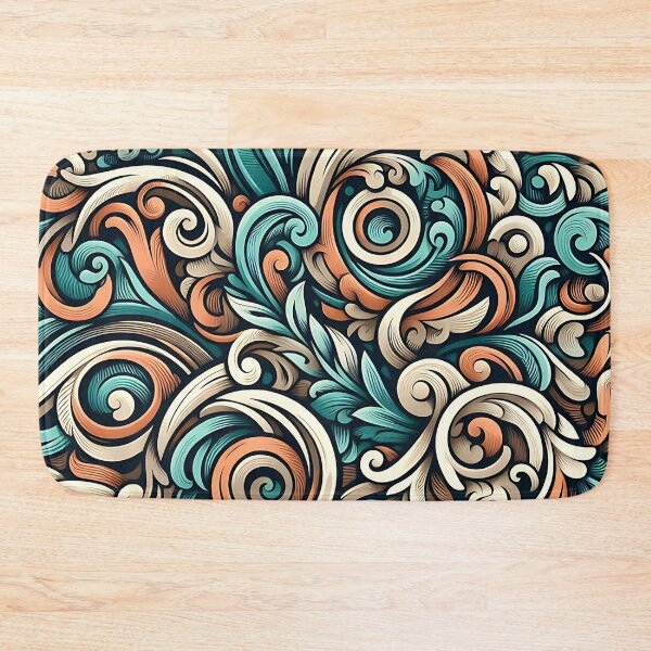 Item preview, A colorful floral pattern with swirls designed and sold by Haji  Kamora.