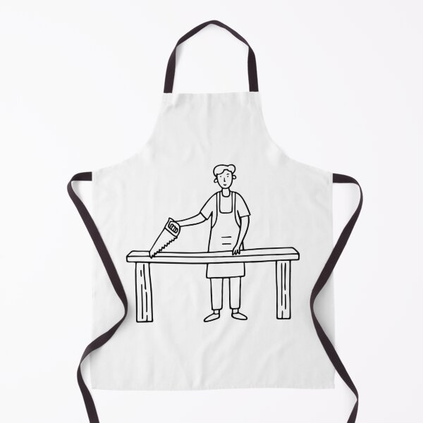 Item preview, An Illustration of a Carpenter Using a Saw on a Workbench designed and sold by rasagamastore.