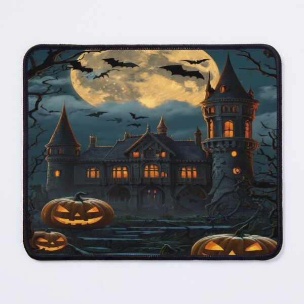 Item preview, halloween dark castle with full moon and pumpkin , halloween castle ,Halloween Landscape,Halloween Season, halloween pumpkin designed and sold by Expressions-Sel.
