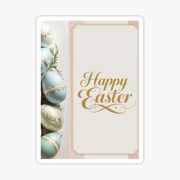 Blush Pink Easter Eggs – Powder Pastel Postcard Sticker