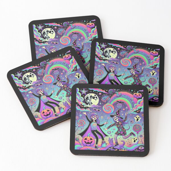 Item preview, Psychedelic Halloween Party with Witch and Vampire Friends designed and sold by Noussairox.