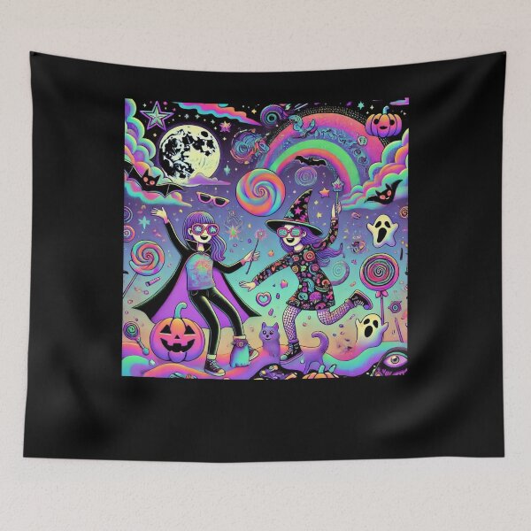 Item preview, Psychedelic Halloween Party with Witch and Vampire Friends designed and sold by Noussairox.