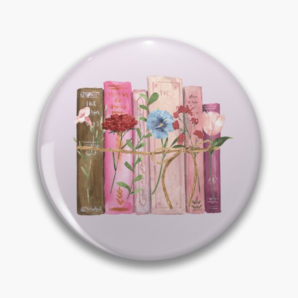 Item preview, Pink Purple Flowers and Books Watercolor  designed and sold by Nature Hues.