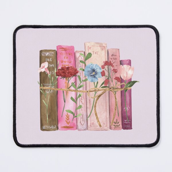 Item preview, Pink Purple Flowers and Books Watercolor  designed and sold by Nature Hues.