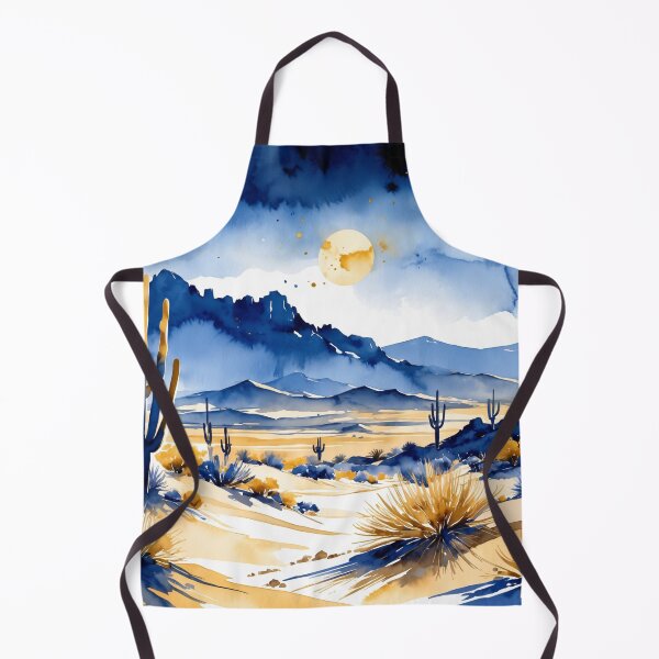 Item preview, Desert landscape in water paint style with dark blue and gold shades designed and sold by Moonde04.