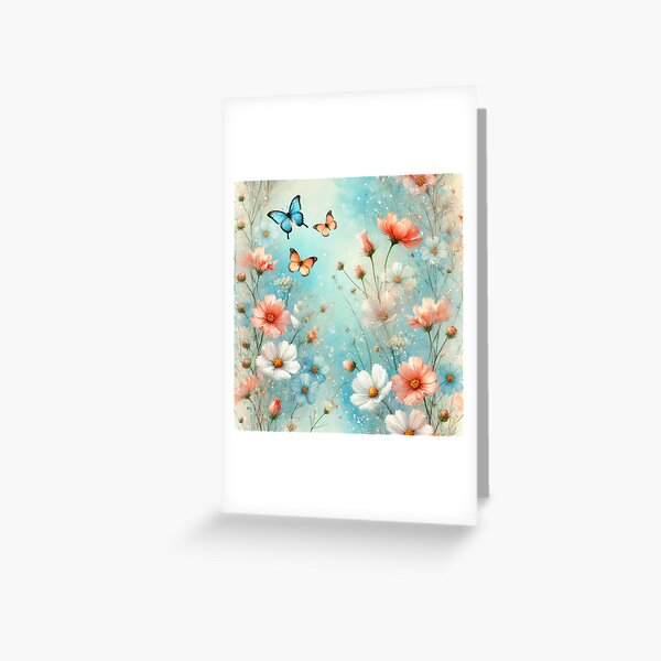 Item preview, Dreamy Watercolor Floral Meadow Pattern with Butterflies  designed and sold by HendAhabib.
