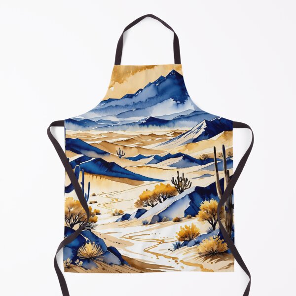 Item preview, Desert landscape in water paint style with dark blue and gold shades designed and sold by Moonde04.