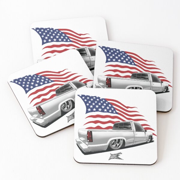 Item preview, patriotic american flag american v8 lowered c10 chevy pickup truck  designed and sold by NaquashM.