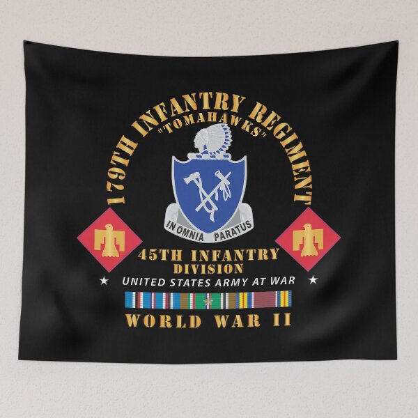 Item preview, 179th Infantry Regiment - Tomahawks - DUI  - 45th ID - WWII w EUR SVC X 300 designed and sold by Military Insignia Products.