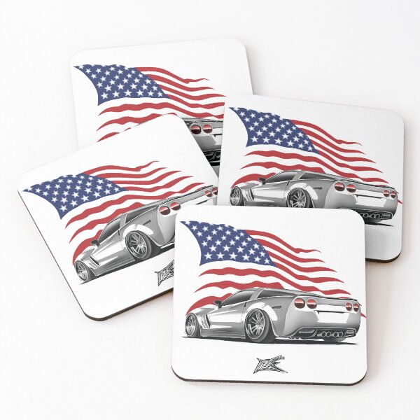 Item preview, patriotic american flag corvette c6 rear  designed and sold by NaquashM.
