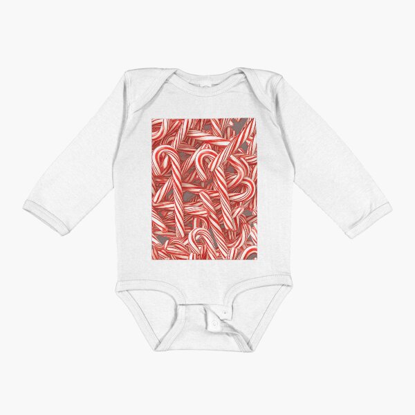 CANDY CANE PATTERN Long Sleeve Baby One-Piece
