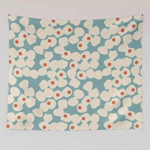 Item preview, Abstract Polka Dots Blue Beige Orange designed and sold by lamaddalena.