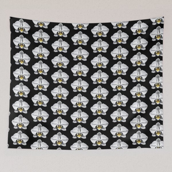 Item preview, white ghost orchid, flower pattern, flower power designed and sold by EMMonovi.