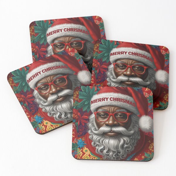 Item preview, Retro Black Father Xmas with Blue accents designed and sold by KeshaEls.