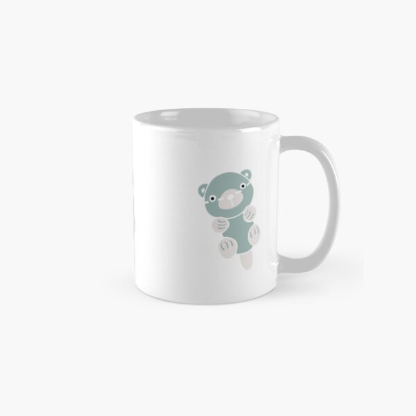 Otter Party - Happy blue otter one-directional half drop white background Classic Mug