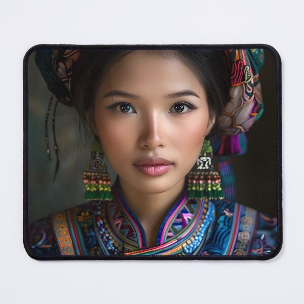Item preview, Traditional clothing woman portrait with vibrant colors designed and sold by Artessie.